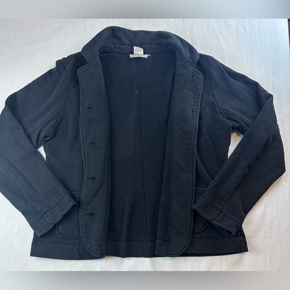 Ruff Hewn Black Cotton Blend Button-Up Cardigan Jacket β Size L - Picture 4 of 9